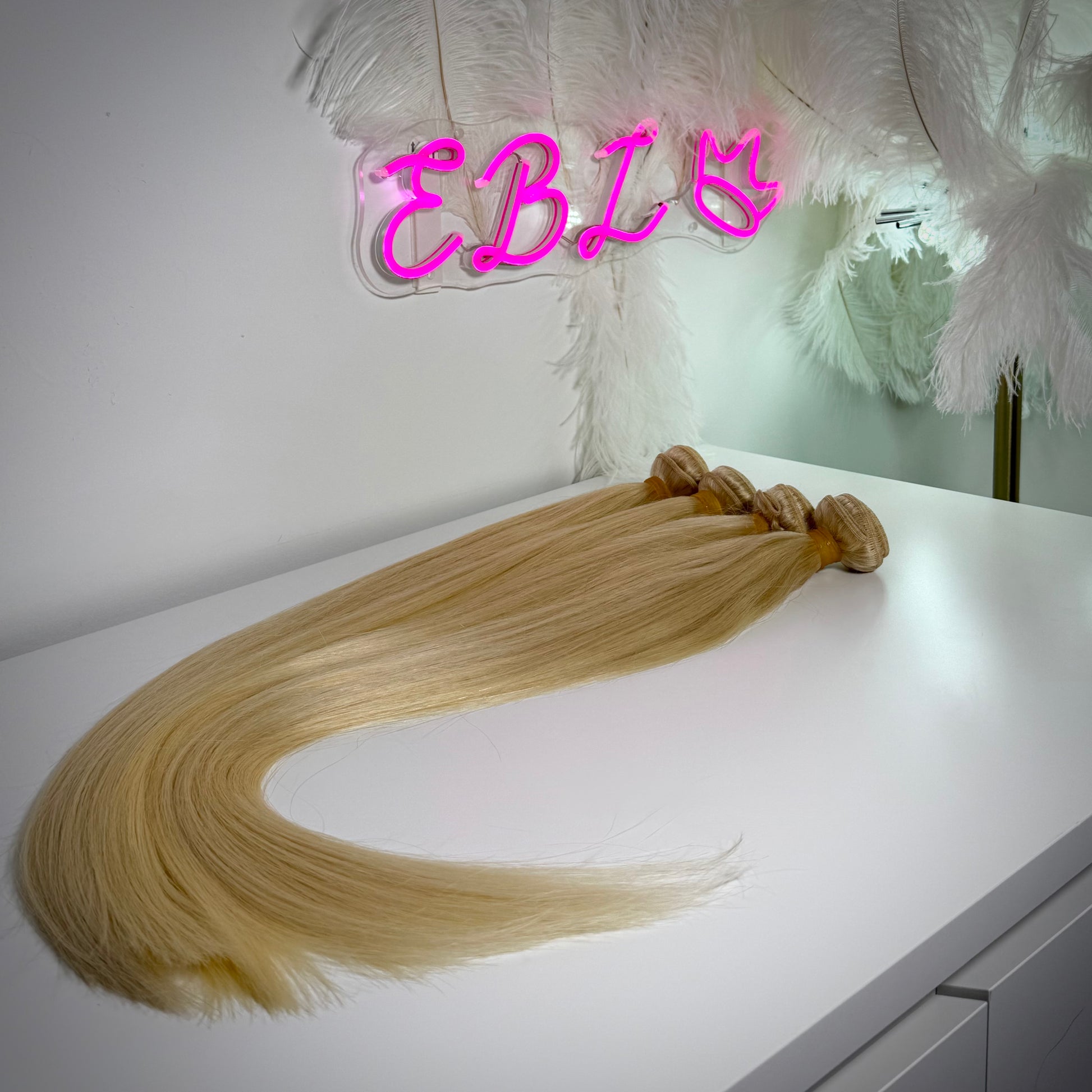 Virgin blonde hair bundle ethically sourced human hair.