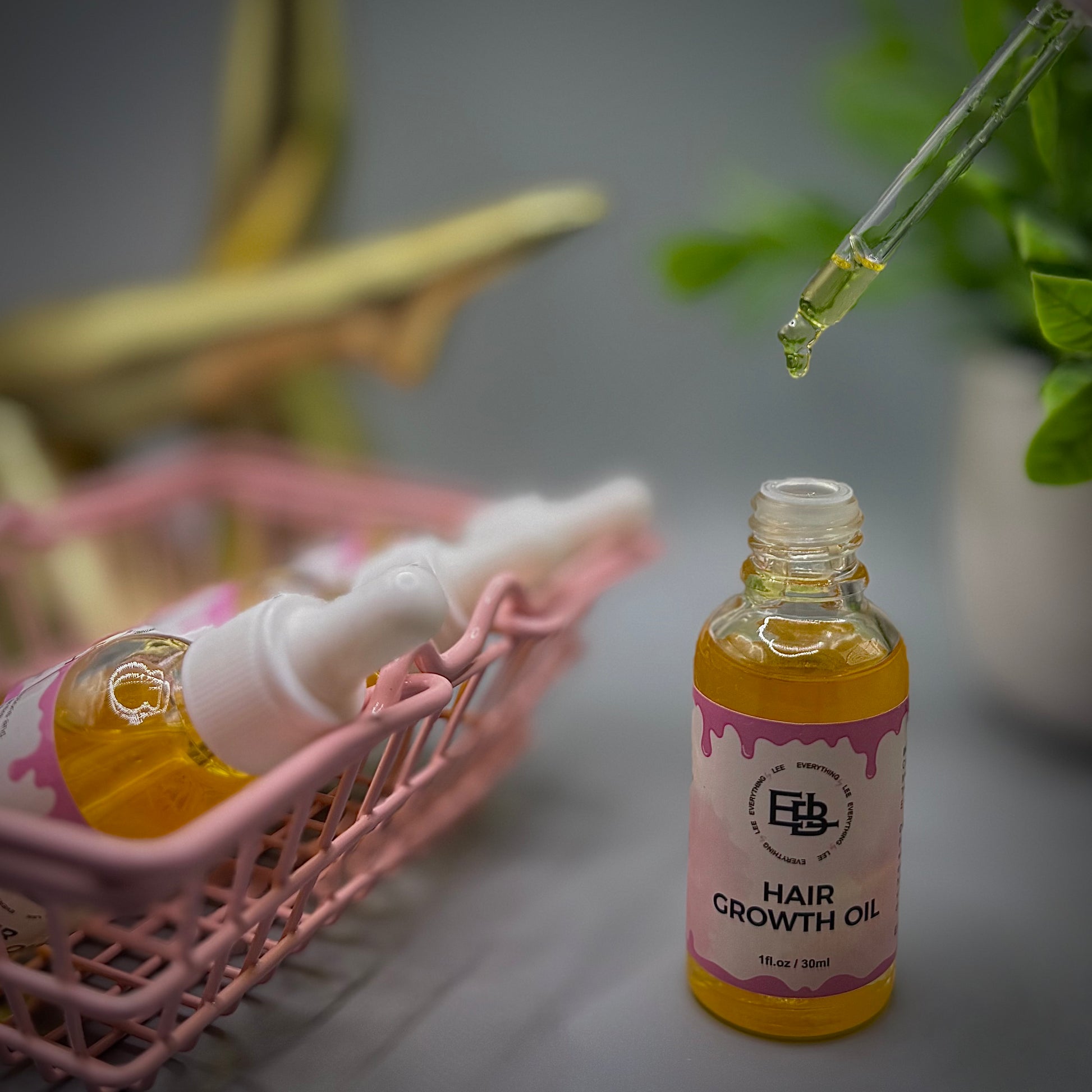 Dropper bottle of EBL Hair oil for edge regrowth and scalp care