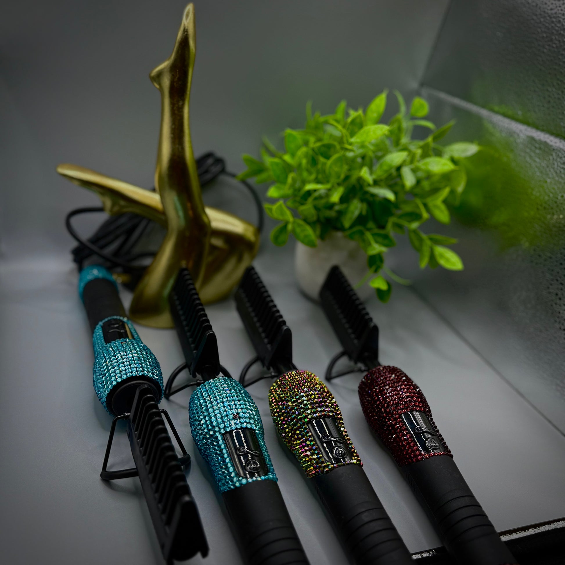 EBL Hair heat styling set with electric hot comb and straightener for wigs and natural hair