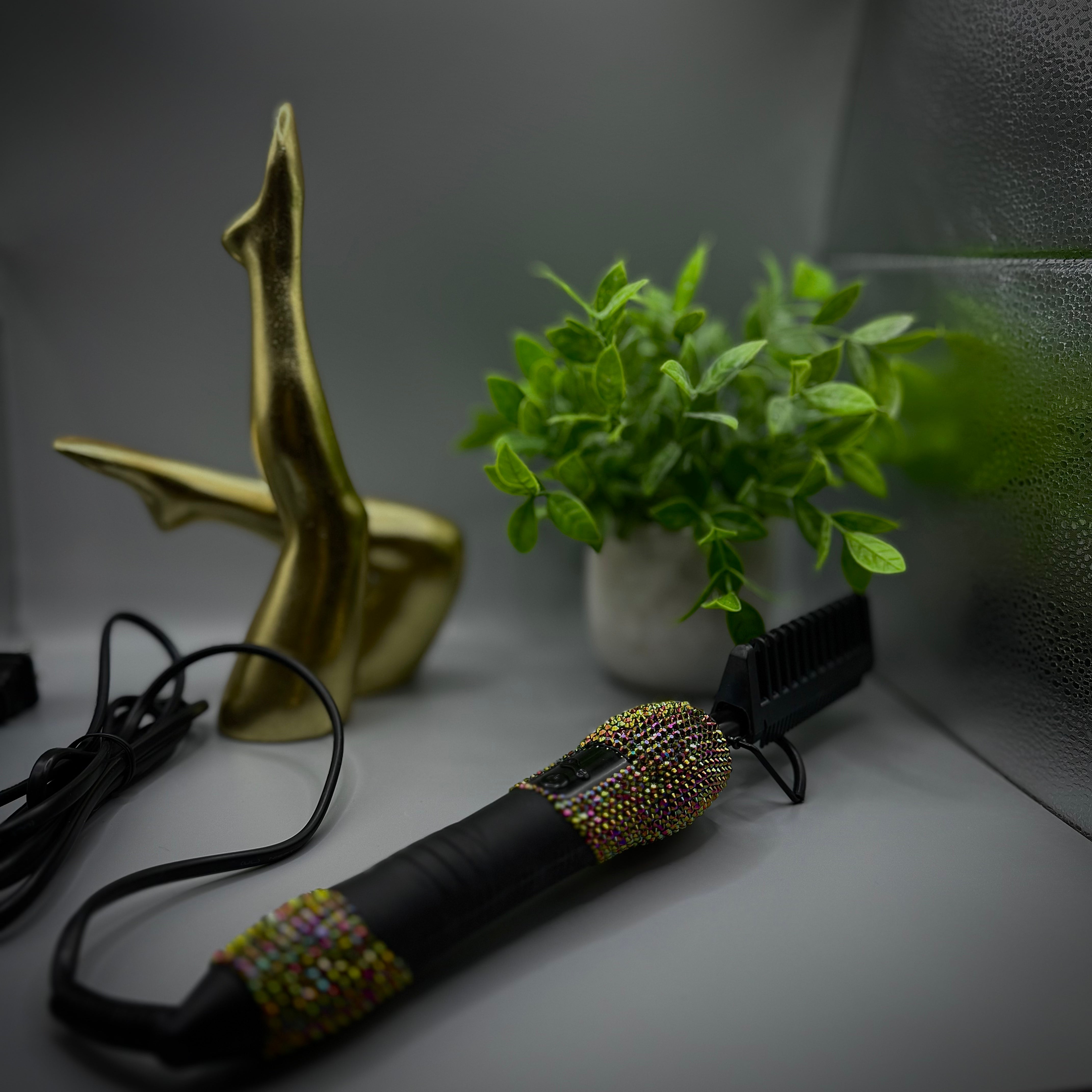 EBL Hair heat styling set with electric hot comb and straightener for wigs and natural hair