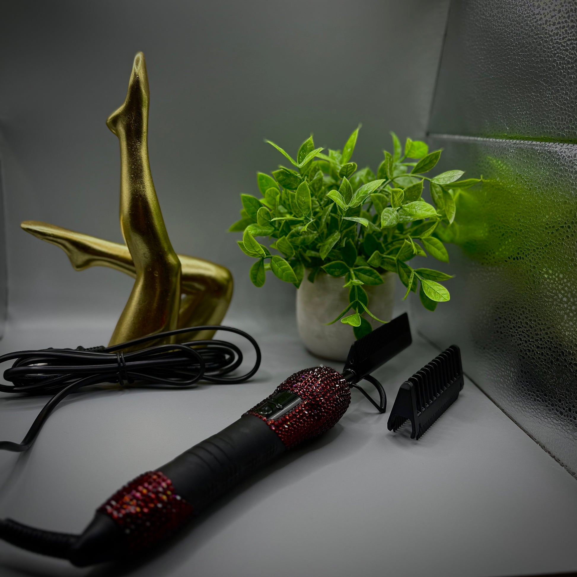 EBL Hair heat styling set with electric hot comb and straightener for wigs and natural hair