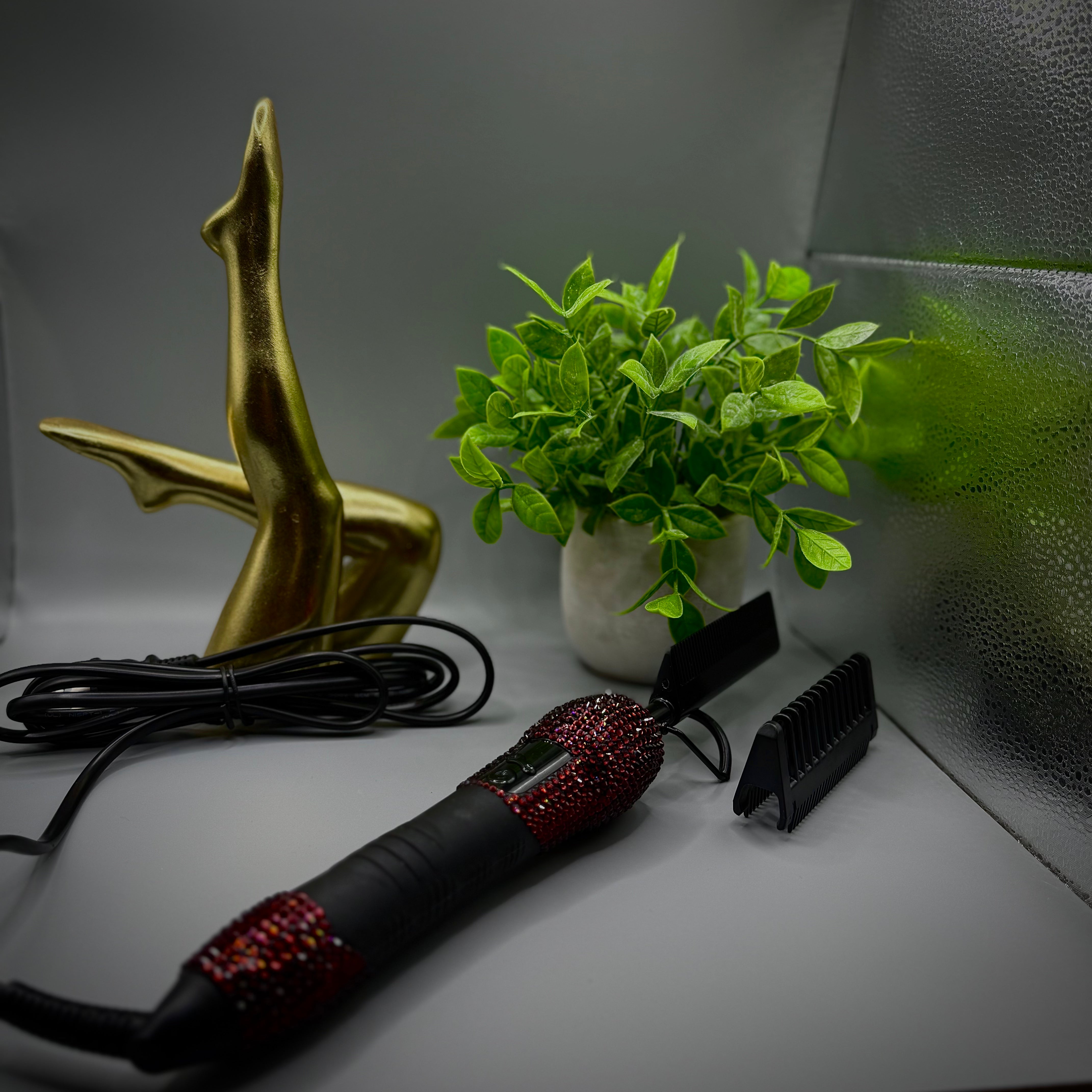 EBL Hair heat styling set with electric hot comb and straightener for wigs and natural hair