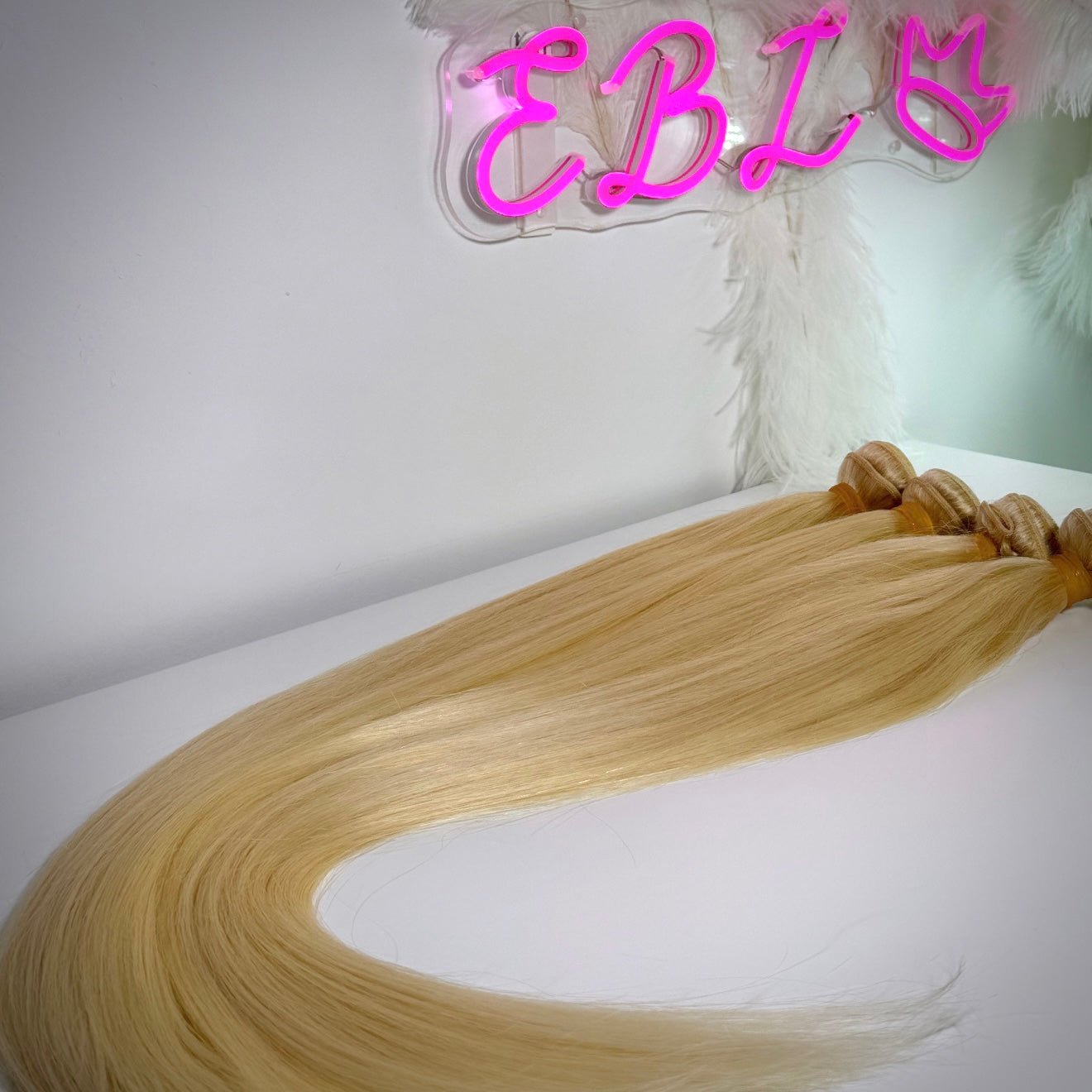 Virgin blonde hair bundle ethically sourced human hair.