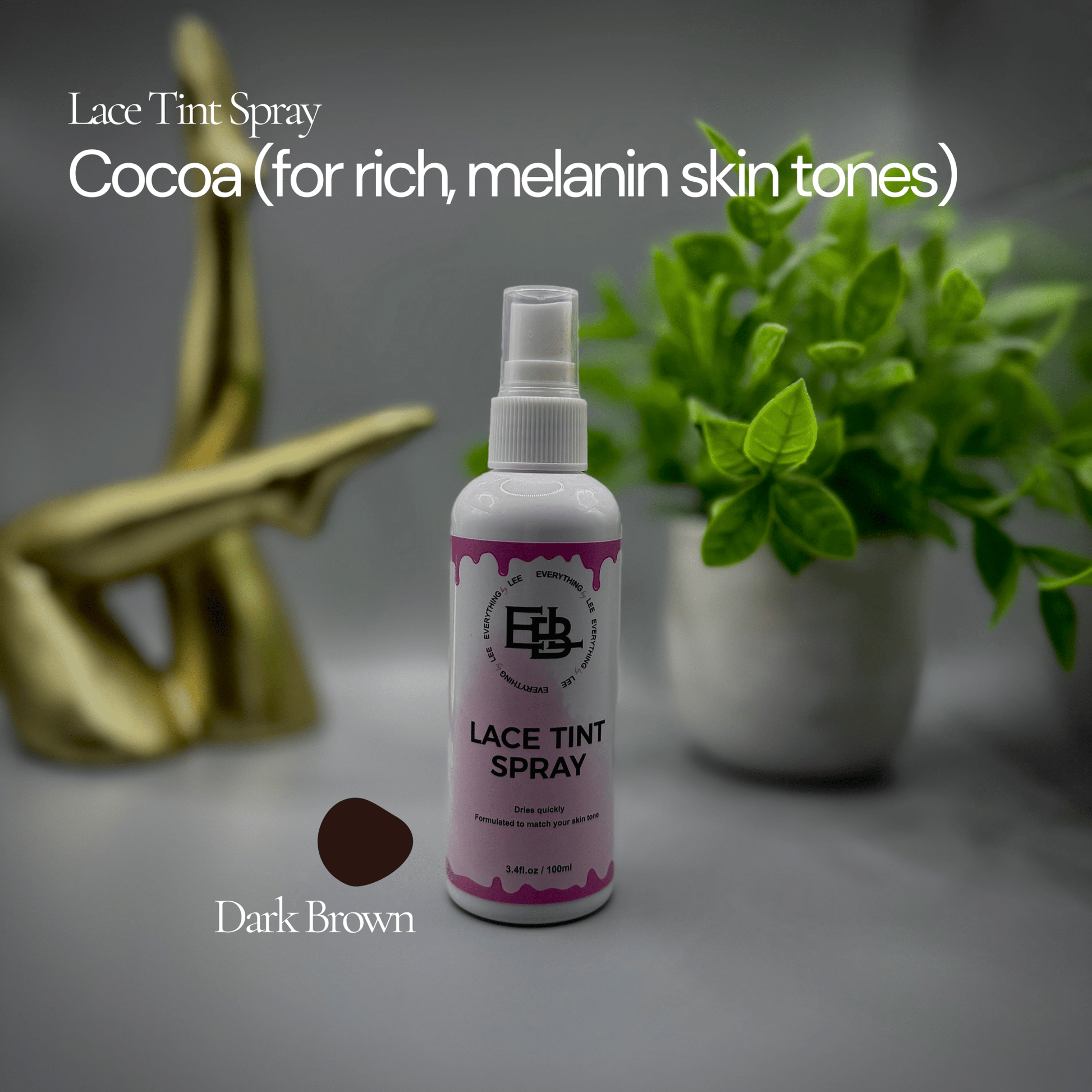 Bottle of Lace Tint Spray in four skin tone shades