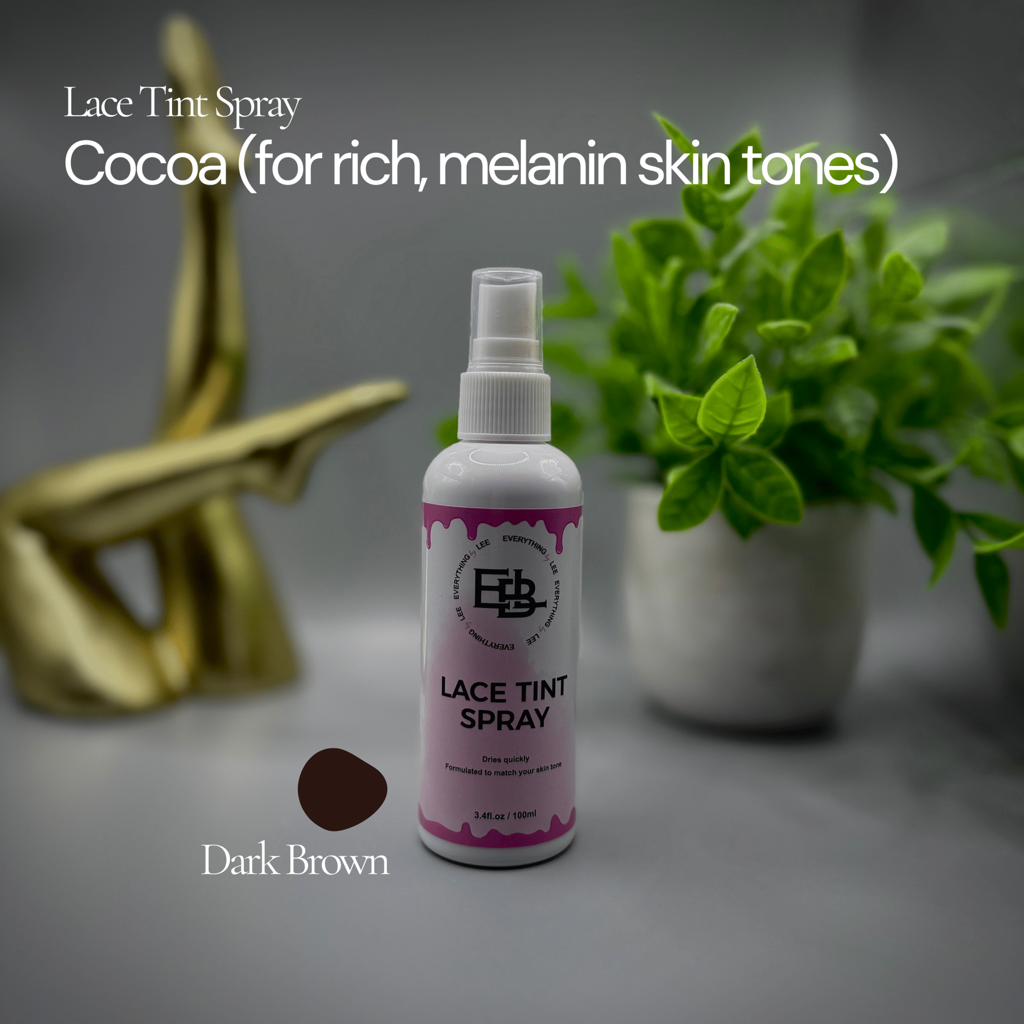 Bottle of Lace Tint Spray in four skin tone shades