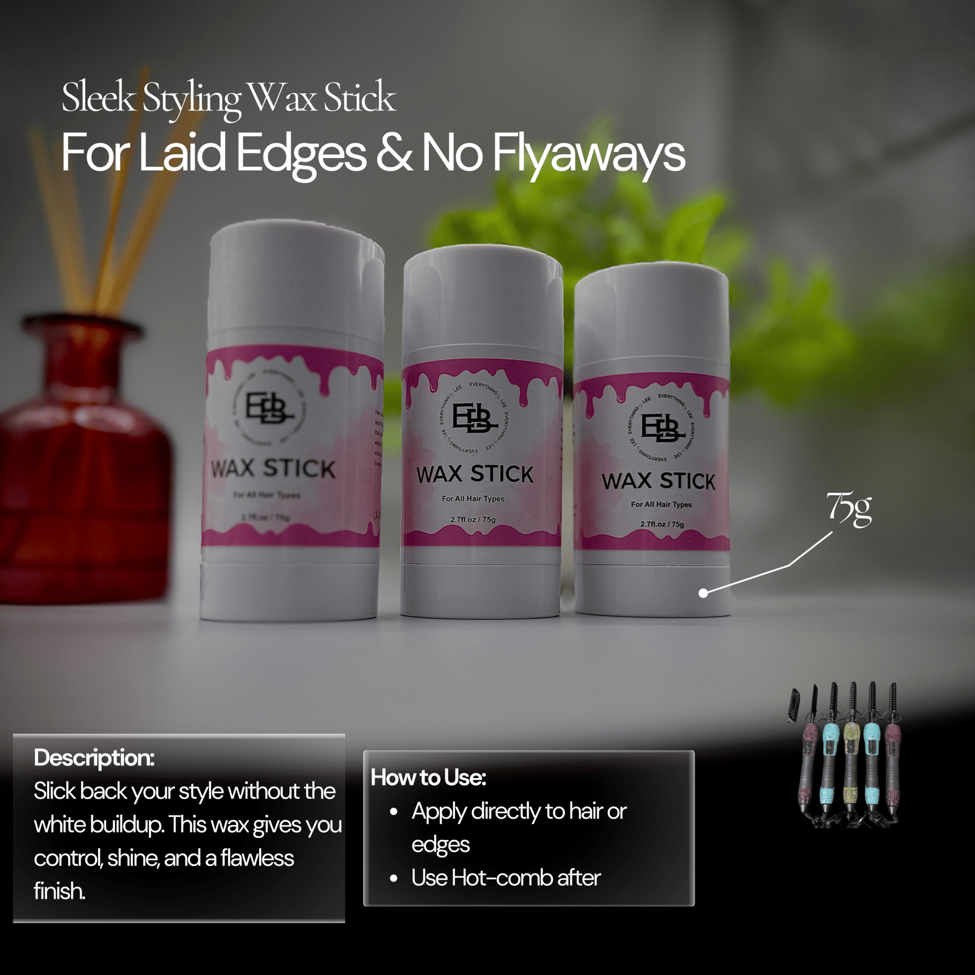 EBL Hair wax stick for flyaway control and edge styling