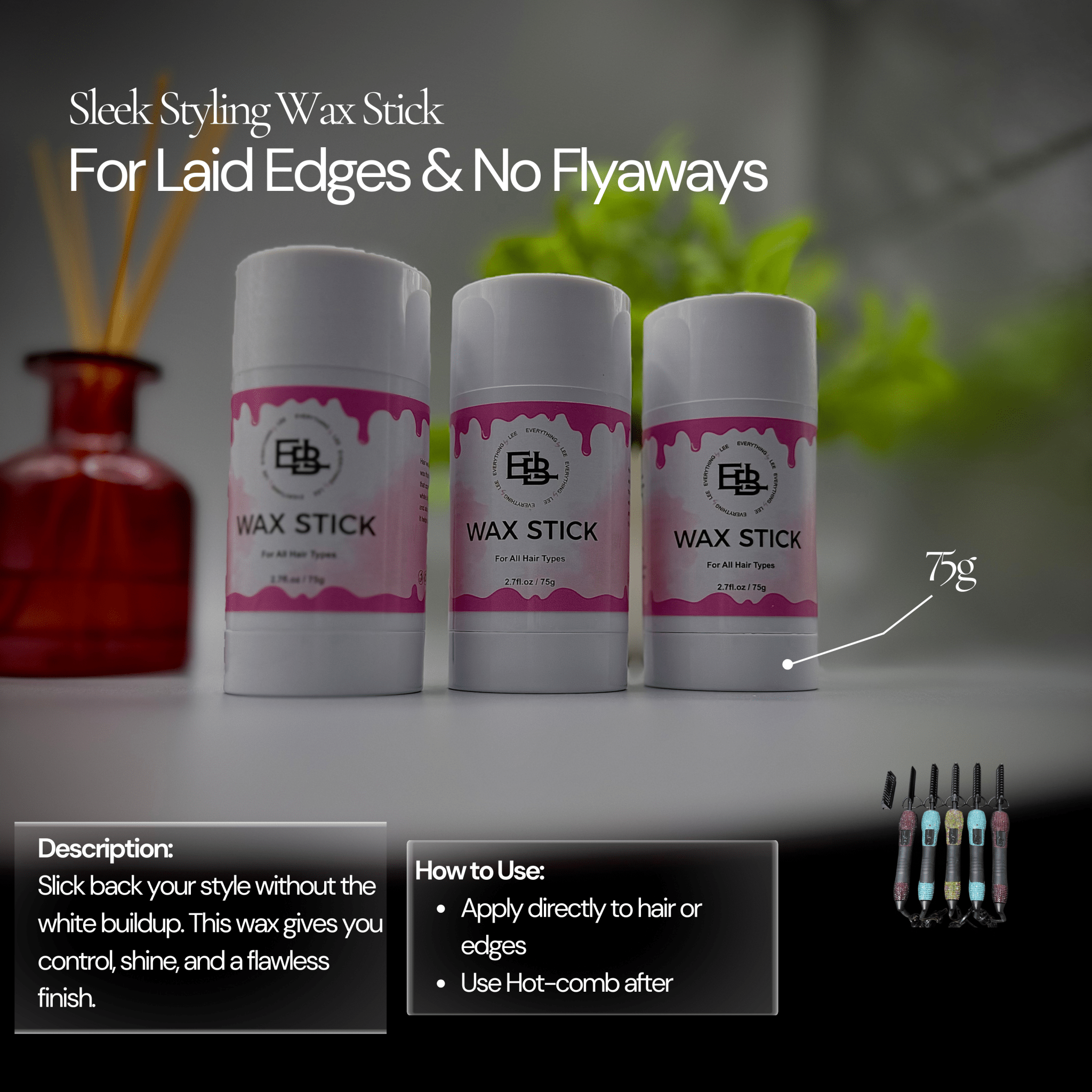 EBL Hair wax stick for flyaway control and edge styling
