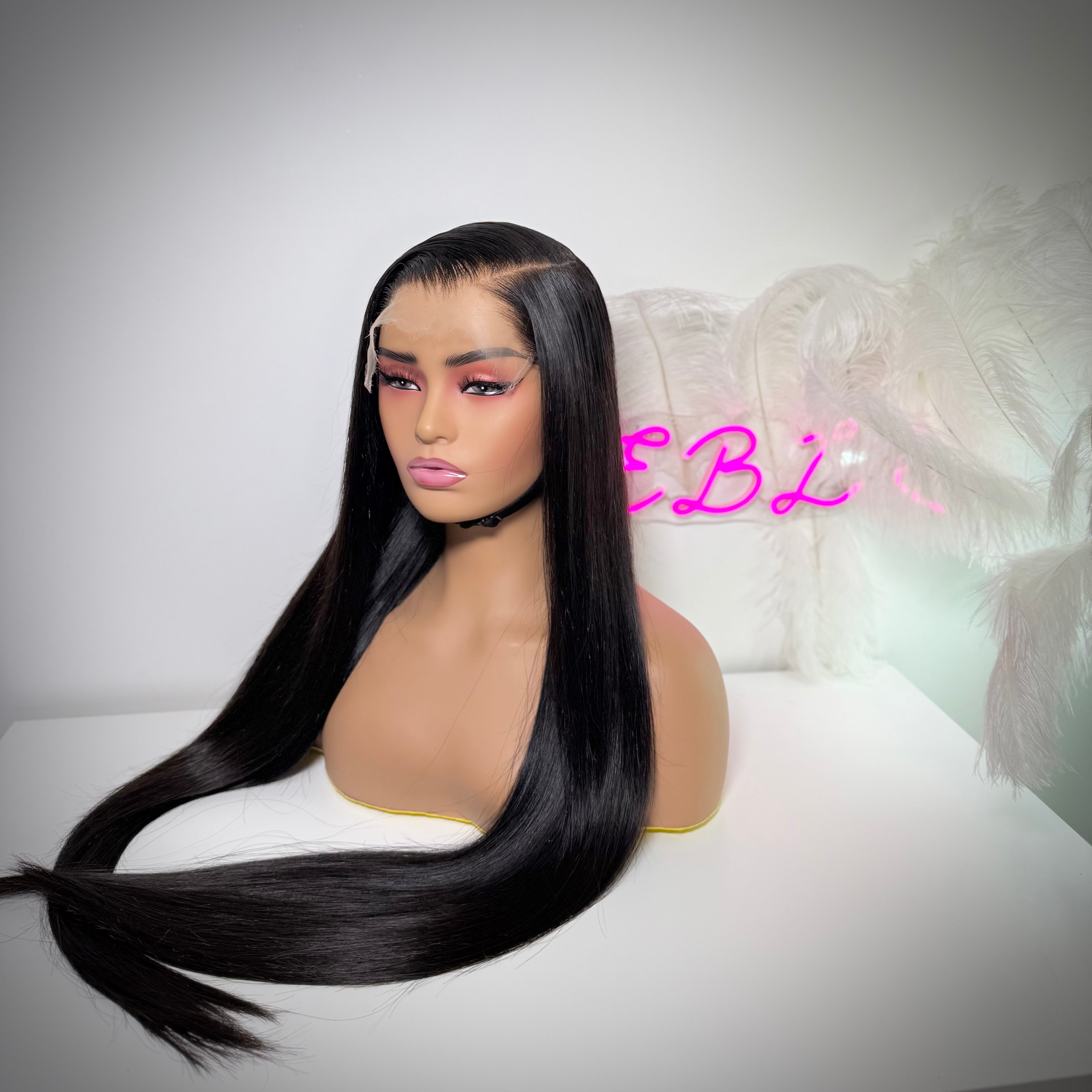 Glueless Cambodian straight HD lace wig, 100% human hair. Ships to UK, Ireland.