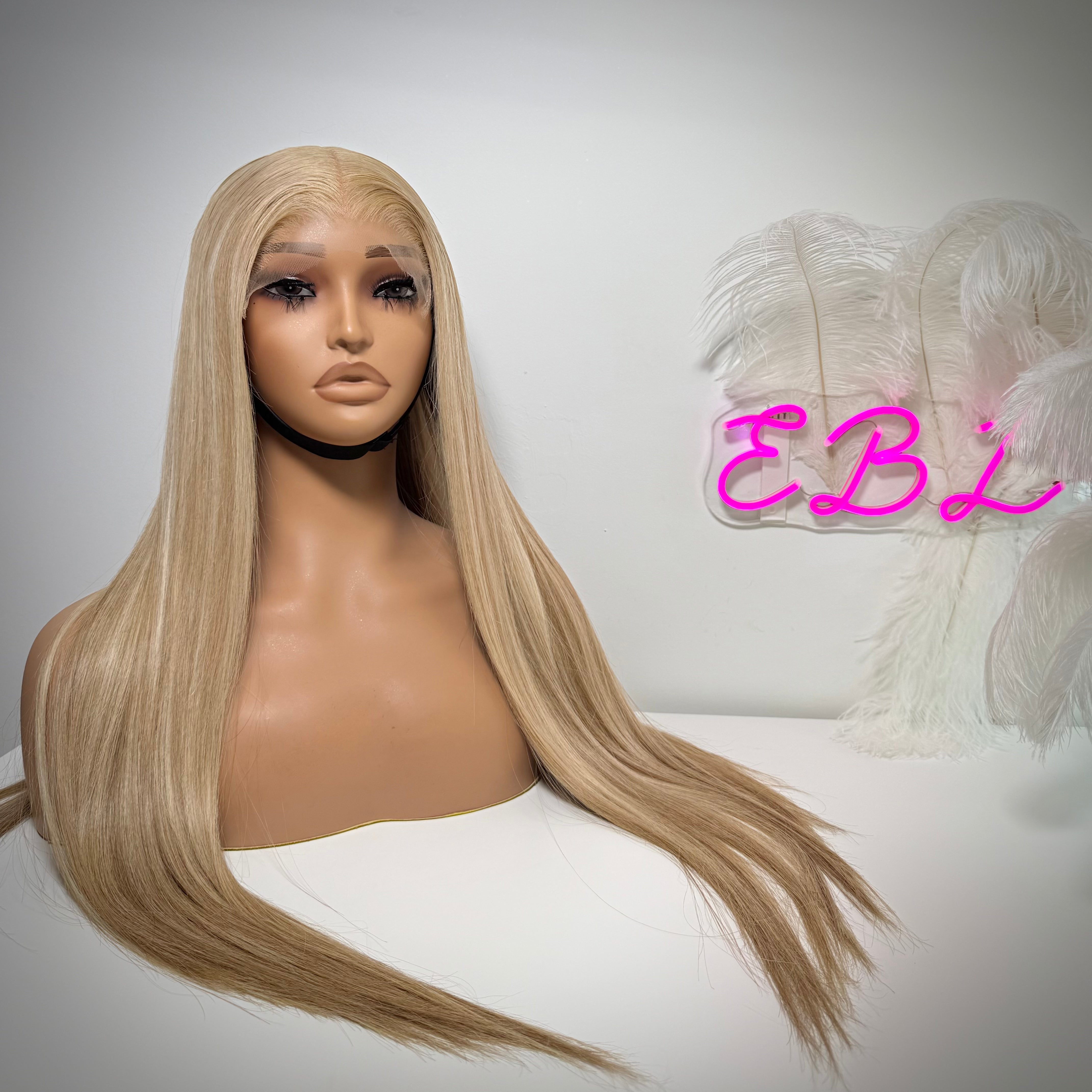 Glueless highlighted straight HD lace wig, 100% human hair. Ready to wear. Ships to UK, Ireland.