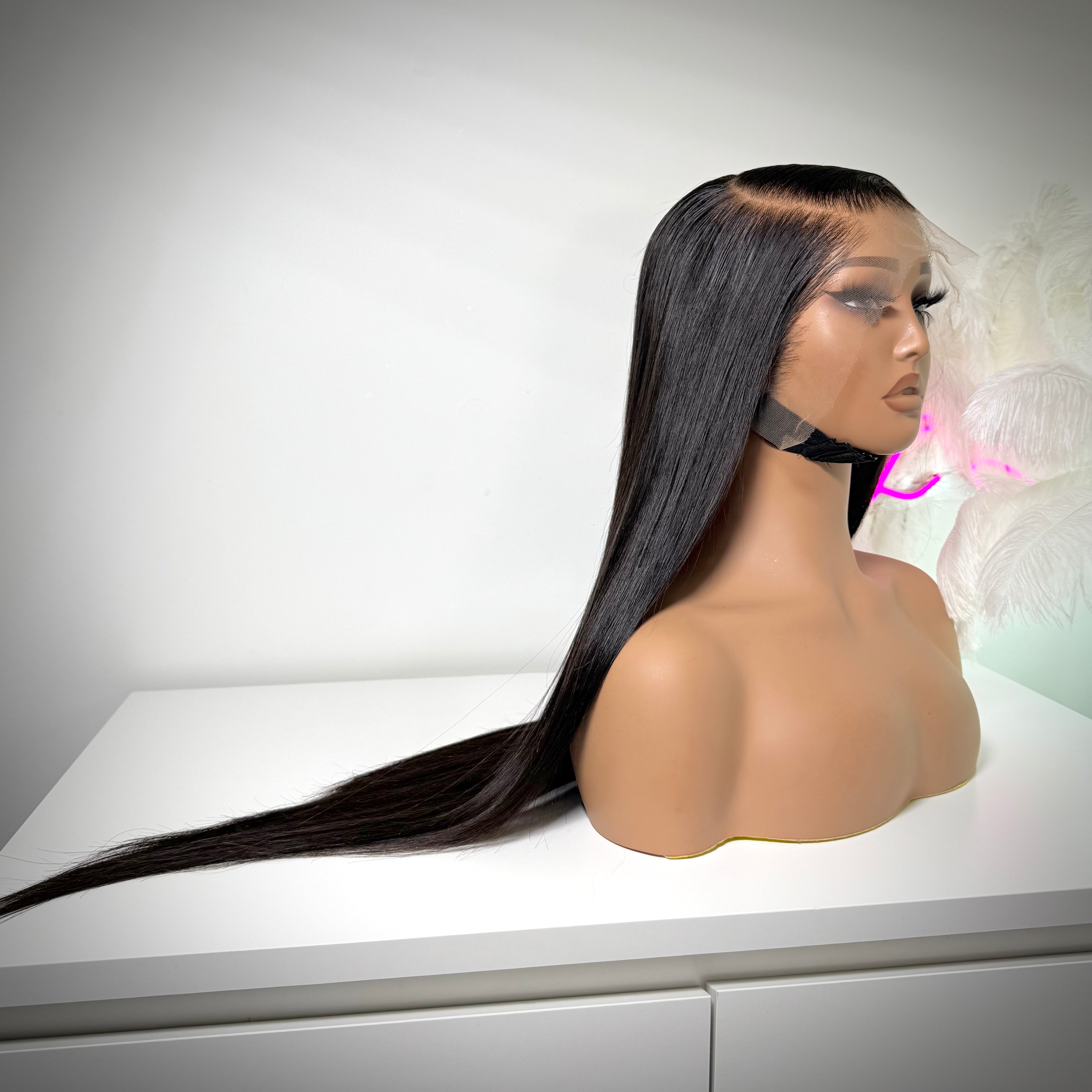 Glueless Cambodian straight HD lace wig, 100% human hair. Ships to UK, Ireland.