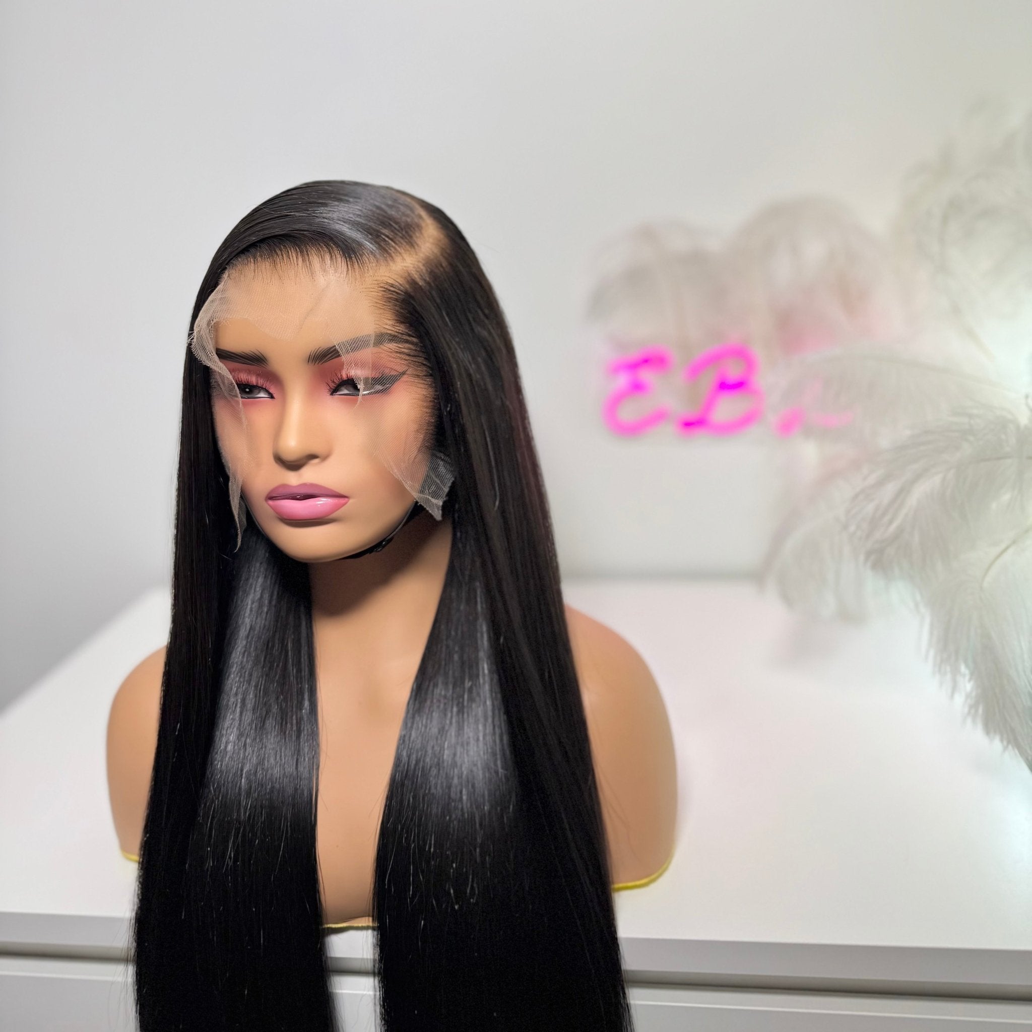 Glueless raw Vietnamese straight HD lace wig, 100% human hair. Ships to UK, Ireland.